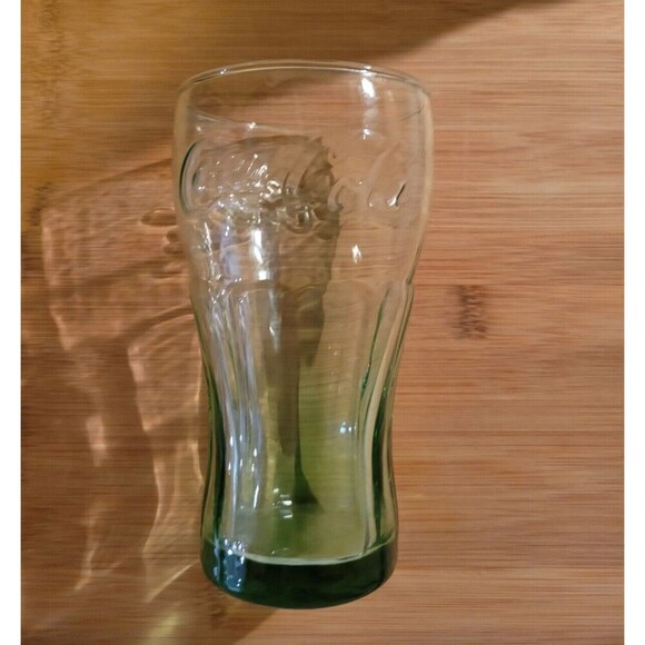 Vintage Classic Green Coca-Cola Glass - Contoured, Genuine Glass, 6" - Picture 7 of 8